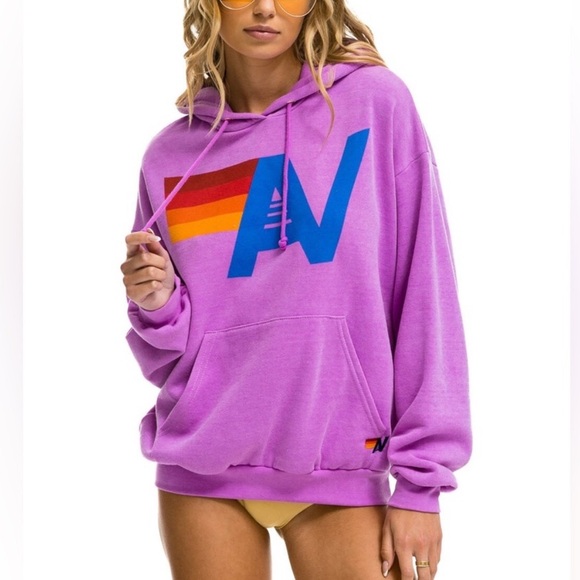 Aviator Nation Tops - AN purple graphic hoodie